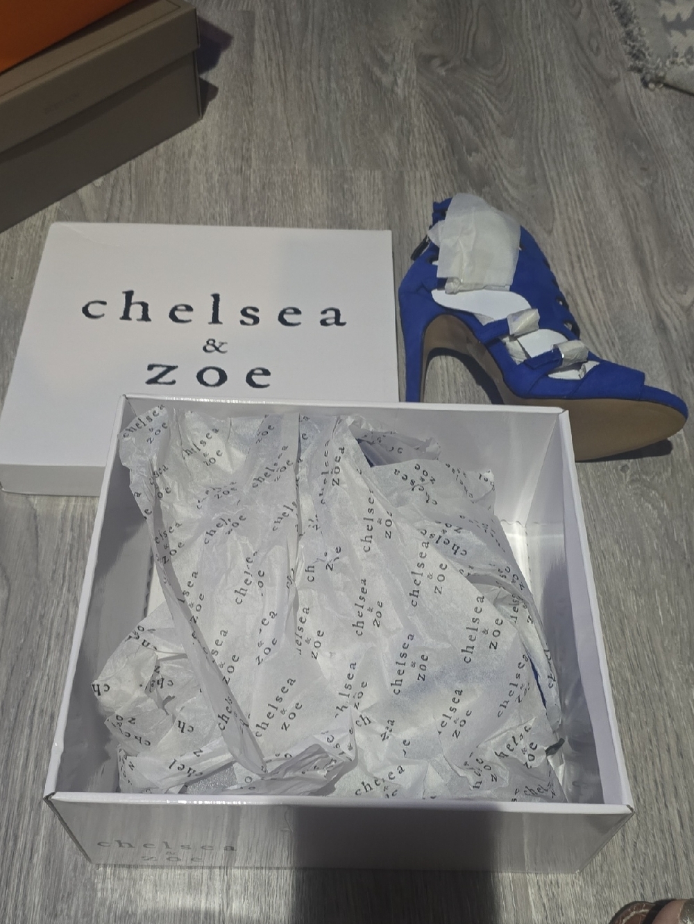 Chelsea & Zoe Royal Blue Strappy High Heel Sandals